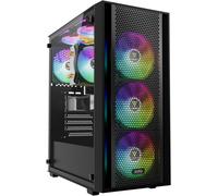 ChenQuanSarl-Aura Gc2 Elite Argb Boîtier Pc Gamer Atx Tour Moyenne, Panneau Frontal En Maillage Pour Le Flux D'Air, 4 Ventilateurs Argb De 120 Mm Inclus, Panneau Latéral En Verre Trempé, Noir