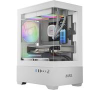 ChenQuanSarl-Aura Gc9M Wh Boîtier Pc Micro Tour M-Atx, Panneau En Verre Trempé Sans Joint, 3 Ventilateurs Argb 120 Mm Intégrés, Installation Sans Outils, Filtre À Poussière Magnétique, Blanc