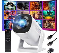ChenQuanSarl-[Auto Keystone] Videoprojecteur Bluetooth, Y4 Mini Projecteur Portable 1080P Full Hd Supporté, Retroprojecteur Video Rotatif À 270°, 200 Pouces Projecteur Home Cinéma Pour Ios/Pc/Tv Stic