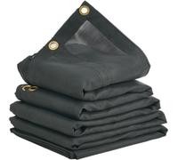 ChenQuanSarl-Bâche En Maille Pour Camion À Benne Basculante 1,8X4,3 M Revêtement Pvc Noir Avec Double Poche ?illets En Laiton Sangle Renforcée Double Couture Pour Camion À Benne Basculante Manuel, Él
