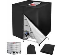 ChenQuanSarl-Bâche Pour Cuve Ibc 1000L Avec Fermeture À Glissière - Protection Anti-Uv/Poussière 116X100X120Cm - Housse Étanche Pour Récupérateur Eau Pluie - Couvercle Réservoir Noir Renforcé