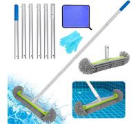 ChenQuanSarl-Balai Piscine Svec Extrémités Rondes,Kit Nettoyage Piscine,2.1 M Manchetelescopique Piscine,Aaccessoire Piscin Qe,Utilisé Pour Le Nettoyage Des Carreaux De Piscine, Le Nettoyage Des Murs