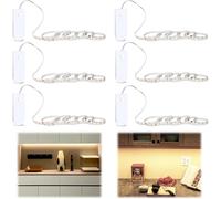 ChenQuanSarl-Bande Lumineuse Led Alimentée Par Batterie, 6 Pièces Bandeau Lumineux Autocollant 1 Metre 3000K Strip Light, Pour Armoire, Couloir, Escalier, Cuisine, Blanc Chaud