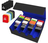 Chenquansarl-Boîte À Cartes Pour Plus De 2800+ Cartes, Boîtes De Rangement Pour Cartes À Collectionner Avec 10 Séparateurs, Boîtes Magnétiques De Qualité Supérieure, Pour Cartes Tcg Magic(Noir Bleu)
