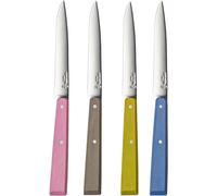 Chenquansarl-Boîte De 4 Couteaux De Table N°125 Bon Appétit Campagne - Lame Acier Inox - Manche Charme - Fabrication França - Rose, Gris, Tilleul Et Azur