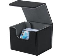 Chenquansarl-Boîte De Rangement Pour Mtg Cartes, Deck Box Rangement Pour 100+ Cartes À Manches Simples, Support De Cartes Pour Cartes Tcg, Étui De Rangement En Cuir Pu Per Deck Case - Noir