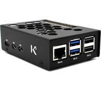 ChenQuanSarl-Boîtier Kksb Pour Raspberry Pi 5 - Aluminium Sablé - Espace Pour Le Ventilateur Dissipateur De Chaleur Raspberry Pi 5 - Étiquettes De Broches Gravées Au Laser - Bouton De Démarrage Intég