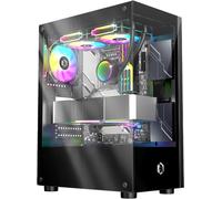 ChenQuanSarl-- Boitier Pc Gamer Cm-241 - Argb Moyenne Tour Micro-Atx Et Itx - 3 Ventilateurs 120Mm 3 Pins 5 Volts Led Rgb Adressable - Mb Sync - Mid Tower Noir
