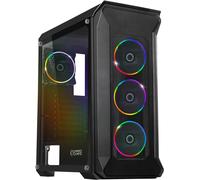 ChenQuanSarl-- Boitier Pc Gamer Darkwitcher - Argb Moyenne Tour Atx - Façade Métal Mesh Et Paroi Latérale En Verre Trempé - 4 Ventilateurs 5 Volts Pwm Led Rgb Adressable 120 Mm - Mb Sync - Noir