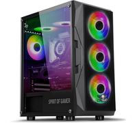 ChenQuanSarl-- Boitier Pc Gamer Rgb, 6 Ventilateurs 120 Mm Argb Inclus, Compatible Matx, Moyen Tour Gaming Vide Avec Paroi Latérale En Verre Trempé, Optimisé Pour Le Refroidissement - Rogue 7
