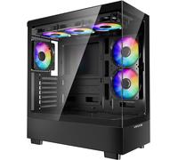 ChenQuanSarl-Boîtier Pc Gamer, Tour Moyenne, Avec 6 Ventilateurs Argb Pwm 120 Mm, Panneau Verre Trempé Haut Débit Air, Filtre Anti-Poussière, Gestion De Câbles, Pour Gpu 410 Mm Longueur, Pour Atx, M-
