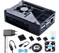 ChenQuanSarl-Boîtier Pour Raspberry Pi 4 B Avec Ventilateur 35Mm, Alimentation Usb-C 5.1V 3A, 4 Dissipateurs, Câble Micro Hdmi 1.8M, Adaptateur , Lecteur De Carte Usb