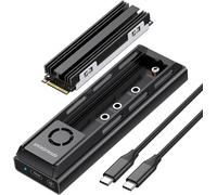 ChenQuanSarl-Boîtier Ssd M.2 Externe [20 Gbit/S] En Aluminium Pour Nvme Pcie Et Sata M2, Usb 3.2 Gen2X2, Câble Usb-C 20 Gbps, Refroidissement Actif Avec Ventilateur, Boitier Ssd Thunderbolt