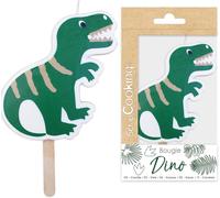 Chenquansarl-Bougie Anniversaire Dino - Grande Bougie Xxl Dinosaure - Décoration Bois Paraffine Gâteau - Accessoire Fête - Enfant Pâtisserie Fille Garçon Animaux Jungle - Vert - 0346