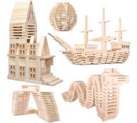 ChenQuanSarl-Briques De Construction En Bois - Jouet Sensoriel Pour Enfants - Kit De Jeu Montessori Stèm Avec Bois De Pin Naturel - Formes Créatives Pour L'Apprentis Préscolaire Éducatif - Jeu D'Empi