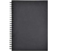 Chenquansarl-C Carnet Spiralé Goldline - 64 Feuilles Papier Dessin Ivoire - A4 21x29,7 Cm 140g - Format Portrait - Couverture Rigide Noire Imitation Toile