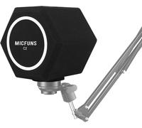 ChenQuanSarl-C2 Filtre Anti-Pop Pour Microphone - Filtre Anti-Pop - Filtre D'Enregistrement Acoustique Et Bruit - Réduction Des Reflets - Couverture Insonorisée De 45 À 60 Mm