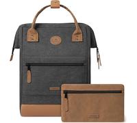 ChenQuanSarl-Cabaia - Sac À Dos Adventurer Londres - Medium 18L - Déperlant - Compartiment Ordinateur Portable 13-2 Poches - Certifié Vegan - Sac Voyage, Affaires, École Pour Homme Et Femme - Noir