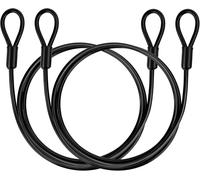 Chenquansarl-Câble Antivol De Vélo Câble De Sécurité En Acier Avec ?illets Longueur 1m Épaisseur 4mm Avec Revêtement Pvc Pour Cadenas Antivol À Disque Et Antivol En U Noir 2 Pièces
