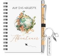 Chenquansarl-Cadeaux Porte-Bonheur Pour Femmes Contient Cahier À Spirale Porte-Clés Ange Gardien Et Stylos De Motivation Cadeaux Inspirants Pour Travail, École, Collègues Et Amis(Rectangle)