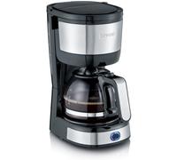 ChenQuanSarl-Cafetière Filtre, 750W, Jusqu'À 4 Tasses, Filtre Permanent Lavable, Porte Filtre Amovible, Plaque Chauffante, Inox/Noir, Ka 4808