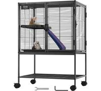 Chenquansarl-Cage À Furet En Métal Roulante 865 Mm, Grande Cage Pour Petits Animaux À 2 Niveaux Avec Rampe Et Plateau, Pour Rats De Compagnie, Hamster, Cochon D'inde, Chinchilla, Écureuil, Hérisson,