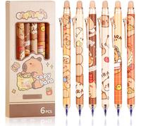 Chenquansarl-Capybara-Choses-Capybara Stylos-Gravables Set De Stylos Avec 6 Mines Interchangeables Capibara Animaux- Stylo Bille Bleu - Diamètre De La Mine 0,5 - Stylo Bille Effaçable
