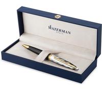 Chenquansarl-Carène Stylo Bille Métal Et Laque Noire Avec Finition Or Et Capuchon C Lé Pointe Moyenne Coffret Cadeau