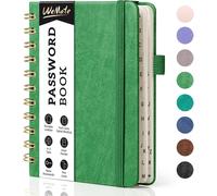 Chenquansarl-Carnet De Mots De Passe Avec Onglets Alphabétiques ¿ Carnet À Spirale Pour Personnes Âgées ¿ Carnet De Mots De Passe Internet, Journal De Bord ¿ Taille S ¿ 11,9 X 15,2 Cm (Vert Gazon)