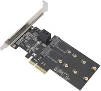 ChenQuanSarl-Carte D'Extension, Puce Jmb585 Pci-E À 3 Ports Sata3.0 + Composant Électronique 2 Ports M.2, Facile À Util r, Pr En Charge Hot Swap, Avec Une Vitesse De Transmission De 6 Gbps.