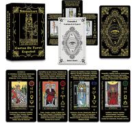 Chenquansarl-Cartes De Tarot Espagnol Avec Significations, Jeu De Cartes De Tarot Avec Guide Pour Débutants, Mots-Clés, Élément, Planète, Zodiaque, Chakra, Oui Ou Non, Hauteur Musicale, Numérologie,