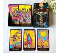 Chenquansarl-Cartes De Tarot Pop-Art Pour Débutants, 78 Cartes De Tarot Classiques Avec Significations, Cartes De Tarot Avec Guide (Français Non Garanti)