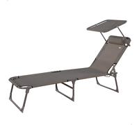 ChenQuanSarl-Cha Longue Pliable, Steel+Textilene 1X1, Noir