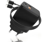 ChenQuanSarl-Chargeur Rapide Usb C 20 W - Arkidyn Bloc D'Alimentation Usb-C Et 18 Qc 3.0 2 Ports Avec Cable De Charge ¿ 1 M Compatible Iphone 12/11 / Pro/ /Mini/Se/Xr/Xs/X (Noir)