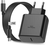 Chenquansarl-Chargeur Samsung Charge Rapide 45w, Chargeur Usb C Rapide Pour Samsung Galaxy S25 S24 S23 S22 S21 S20 Note,Chargeur Rapide Samsung Pr Usb C Adaptateur Secteur Usb Chargeur Type C Avec Ca