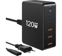 Chenquansarl-Chargeur Usb C, 120w Gan 6 Ports Chaegeur Usb C, Station De Charge Rapide Multi - Appareils, Station De Charge De Table De Chevet, Centre De Charge Usb Pour Macbook, Iphone, Ipad, Galaxy