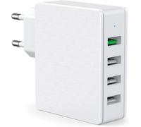 ChenQuanSarl-Chargeur Usb, Quick Chargeur 3.0 Adaptateur Secteur Universel Mural 4 Ports 30W Pr Usb Secteur Usb Chargeur Pour Iphone Xs / Xs , Samsung Galaxy S9 / S8 / Note 8,Lg, ,Android (Blanc-Qc)