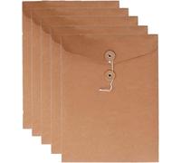 Chenquansarl-Classeur À Ficelle En Kraft Enveloppe De Classement Enveloppe De Projet Pochette De Documents Organisateur De Lettres Plat Sans Expansion A4 Format Lettre (Kraft Brown, Paquet De 5)