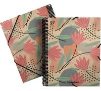 Chenquansarl-Classeur Écologique Spirale 40 Pochettes Transparentes Couvertures En Carton Et Kraft 100% Recyclées Uninature Design Flores Iplás Certifié Fsc