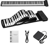 ChenQuanSarl-Clavier Piano 88 Touches Enroulable - Souple Avec 14 Démos/128 Rythmes/128 Tonalités, Pliable Portable Avec Pédale, Bluetooth, Numérique Pour Débutants
