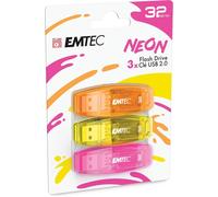ChenQuanSarl-Clé Usb 2.0 C410 , Mémoire Flash Drive De 32Gb, Lecture 5Mb/S, Écriture 15Mb/S, Compatible Usb 2.0, Usb 3.0, Transparentes Néon Fluo Avec Capuchon , Pack De 3
