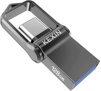 ChenQuanSarl-Clé Usb Type C 128Go Usb 3.0 Otg Mini Clef Usb 128 Go Usb 3.0 En Métal Étanche, Cle Usb Flash Drive 2 En 1 Pour Pc Dell Xps Et Android Type C Smartphones (Xiaomi Oneplus), Noir