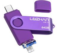 ChenQuanSarl-Clé Usb Type C/Micro Usb/Usb 3.0, 3 En 1 Flash Drive Otg Pour Huawei P20 P10 Samsung S21 S20 Smartphone Android Pc Tablette (Violet¿64Go)