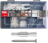 ChenQuanSarl-Coffret Assortiment Plug & Play, 320 Pièces, Cheville Universelle Avec Vis, 01190101, Blanc
