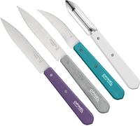 Chenquansarl-Coffret De 4 Couteaux De Cuisine Les Essentiels Art Déco - N°112 Office, N°113 Cranté, N°114 Légumes, N°115 Éplucheur - Violet, Gris Clair, Vert, Blanc
