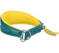 Chenquansarl-Collier Active Komfort Pour Lévriers - Taille S - M - Tour De Cou 33 À 42 Cm / 60 Mm - Bleu Pétrole/Jaune - Collier Extra Large Pour Chiens De Petite À Moyenne Taille - Protège La Région