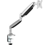 ChenQuanSarl-Com Bras Pour Écran Simple Jusqu'À 32""(9Kg) - Bras Pour Moniteur Vesa Ergonomique/Robuste - Mouvement Complet/Réglable En Hauteur/Articulé, Aluminium - Pince En C/Anneau - Argent (Armpiv