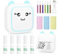 ChenQuanSarl-Comuis Sharp Mini Imprimante Photo Portable, Imprimante Thermique Instantanée Sans Fil Bluetooth Avec 10 Rouleaux De Papier Thermique, Imprimante Pour Photos Liste D'Étiquettes (D)