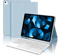 ChenQuanSarl-Coque Clavier Avec Touchpad Pour Ipad Air 5/4 Generazione 2022/2020 10.9"",Détachable Clavier Avec Smart Trackpad E Porte-Crayon,Azerty Français Clavier,Bleu Ciel