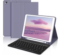ChenQuanSarl-Coque Clavier Pour Ipad 9.7"",Ipad 6Ème/5Ème Géneration 2018/2017,Ipad Pro 9.7,Ipad Air 2/1,Azerty Français Clavier Bluetooth Amovible Détachable Avec Fente Pour Stylo,Violet